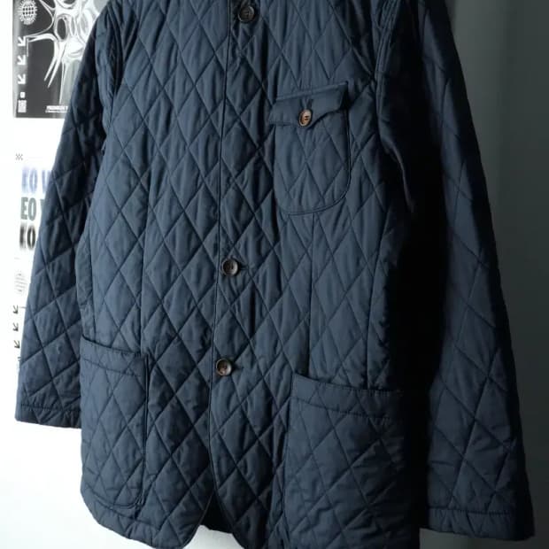 (M-L) 헤지스 패딩 점퍼자켓 경량 퀄팅 네이비-16218