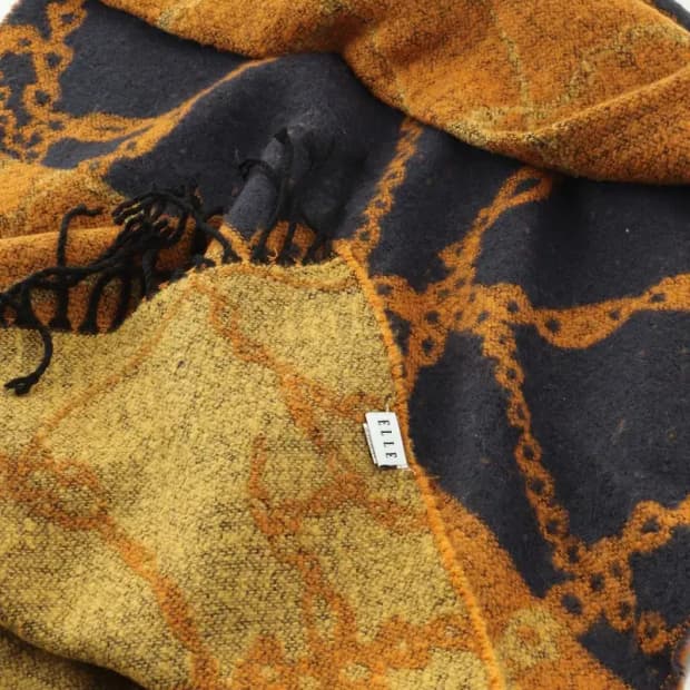 (F) 엘르 목도리 머플러 롱 숄 포근 따뜻 패턴-25F6