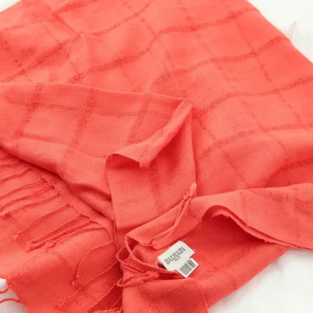 (F) 발망 목도리 머플러 고급 포인트 가벼움 주황 자수-25F8