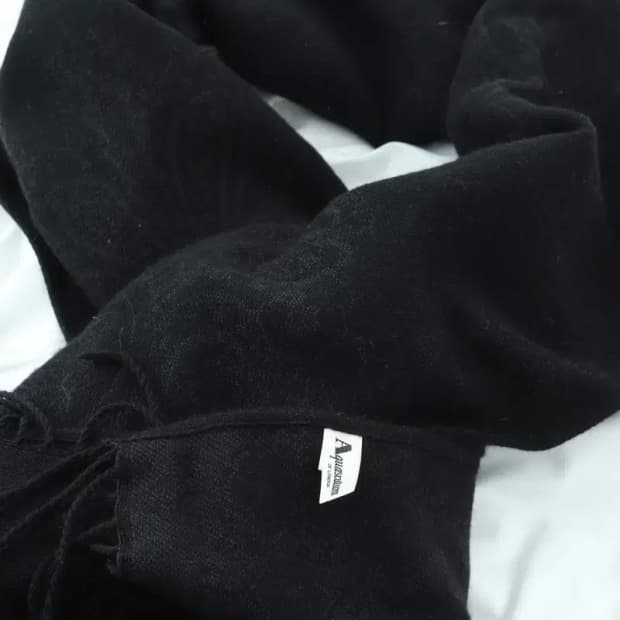 (F) 아쿠아스큐텀 목도리 머플러 롱 숄 블랙 패턴 따뜻-2603