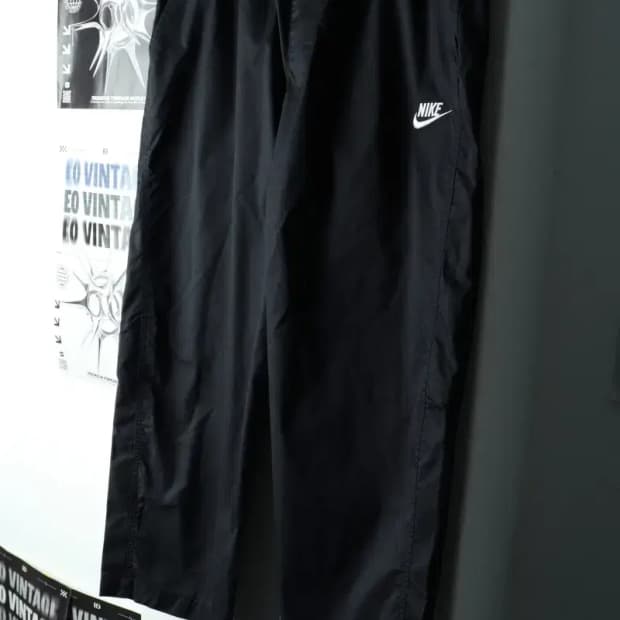 (M-L) 나이키 트레이닝복 바지 와이드 밴딩 블랙-223C