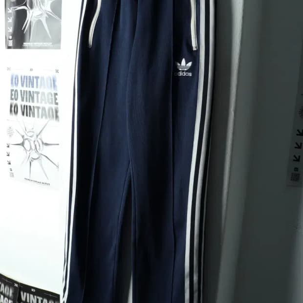 W(M) 아디다스 트레이닝복 바지 리폼 커스텀 네이비 삼선-2247