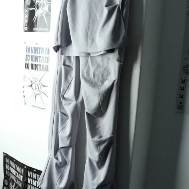 W(F) 오호스 트레이닝복 바지 Y2K 랩 오버 턱 한정-2254