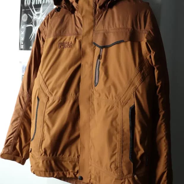 (L-XL) 휠라 패딩 점퍼자켓 풀내피 구스다운 브라운-16316