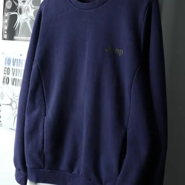 (L) 지프 맨투맨 티셔츠 사용감 포켓 블루-1632C