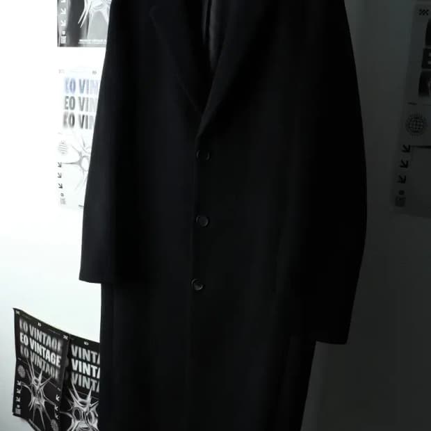 (L-XL) 무신사 스탠다드 코트자켓 싱글 캐시미어 블랙-16336