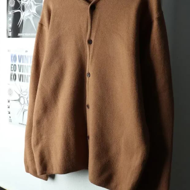 (XL-2XL) 비슬로우 니트 가디건 브라운 아메카지-16341