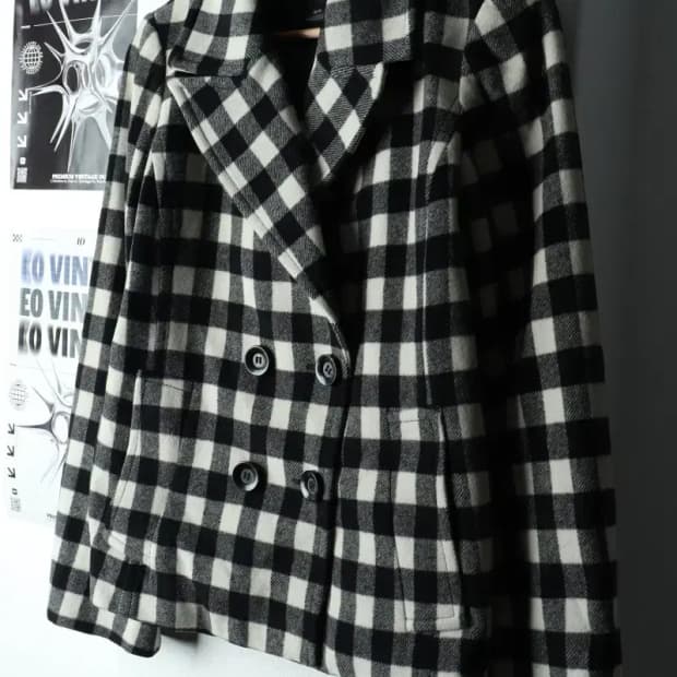 W(M-L) 클럽모나코 코트자켓 한섬 숏 캐시미어 체커보드-16349