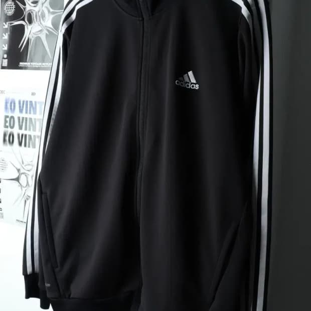 (XL-2XL) 아디다스 집업져지 트랙탑 빅사이즈 블랙 삼선-16360