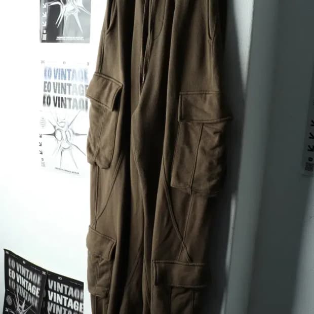 (M-L) 낫포너드 트레이닝복 바지 카고 카키 스트릿 조거-2274