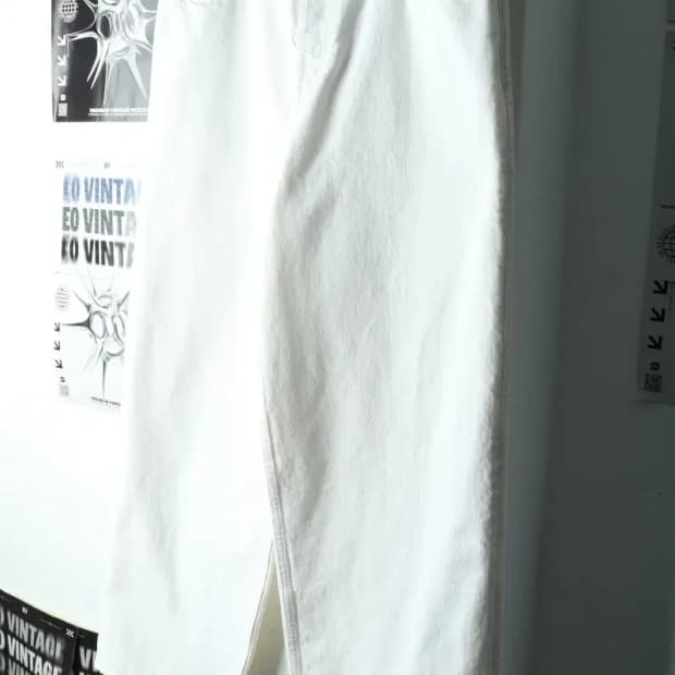 (M-L) 코스 면바지 팬츠 화이트 와이드-2282