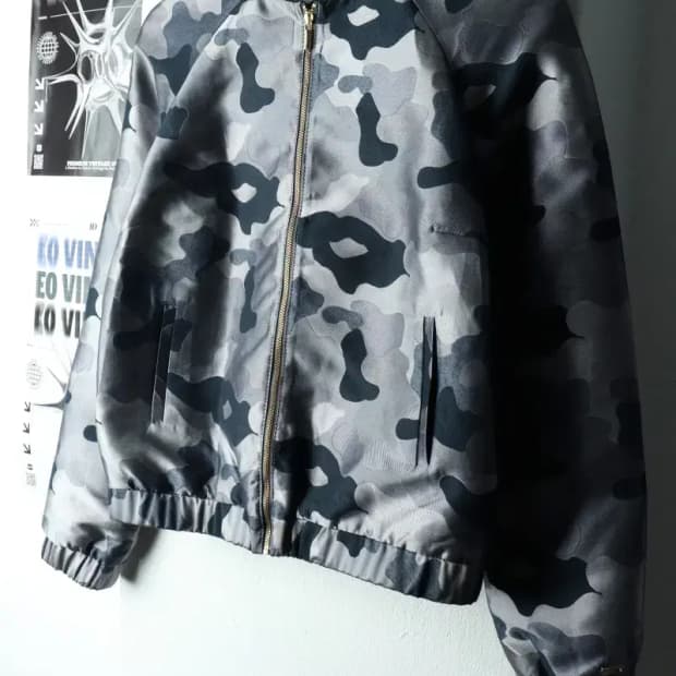 W(S) 타미힐피거 집업 바람막이 점퍼자켓 Y2K 새틴 카모-16286