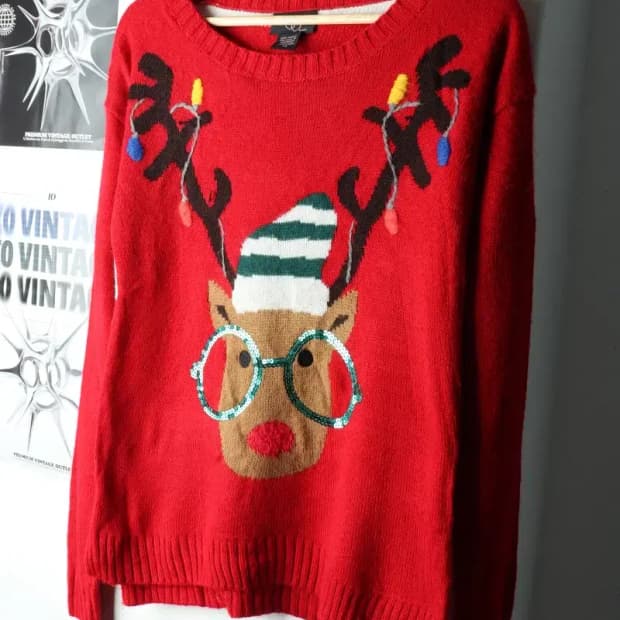 W(S-M) 브랜드빈티지 니트 크리스마스 루돌프-162A0