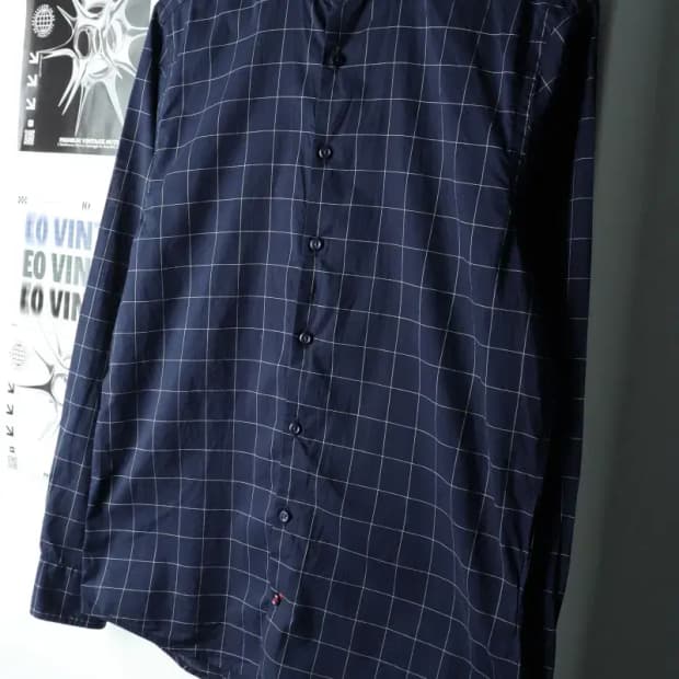 (S) 타미힐피거 셔츠 남방 체크 네이비-1639F