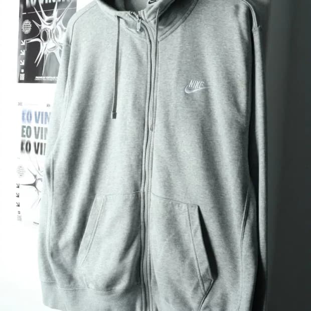 (XL) 나이키 후드집업 그레이 올드스쿨-163A3