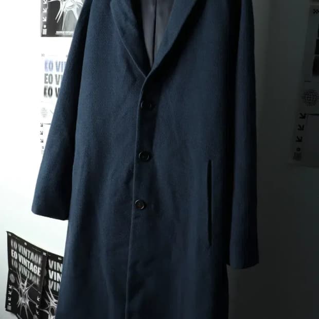(XL) 커스텀멜로우 코트자켓 네이비 울-163A6