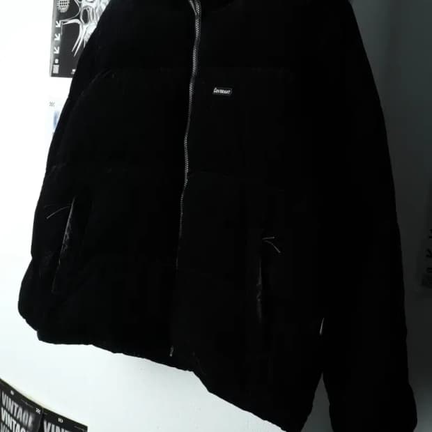 (L-XL) 커버낫 패딩 점퍼자켓 코듀로이 덕다운 블랙 푸퍼-163B6