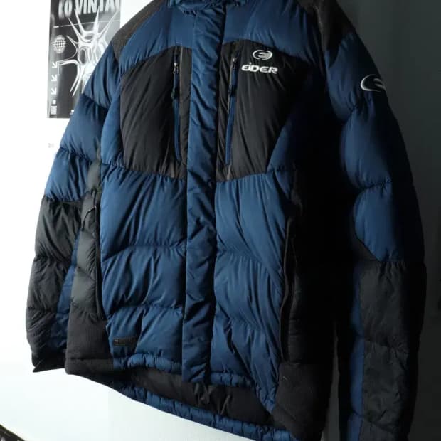 (L) 아이더 패딩 점퍼자켓 구스다운 블루 올드스쿨 대장급-163C0