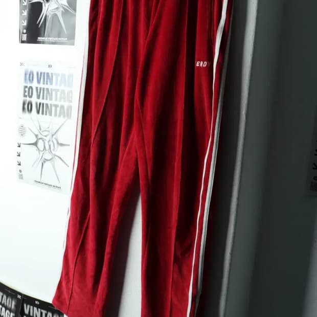 (S) 널디 트레이닝복 바지 스웨이드 레드 올드스쿨-22A4