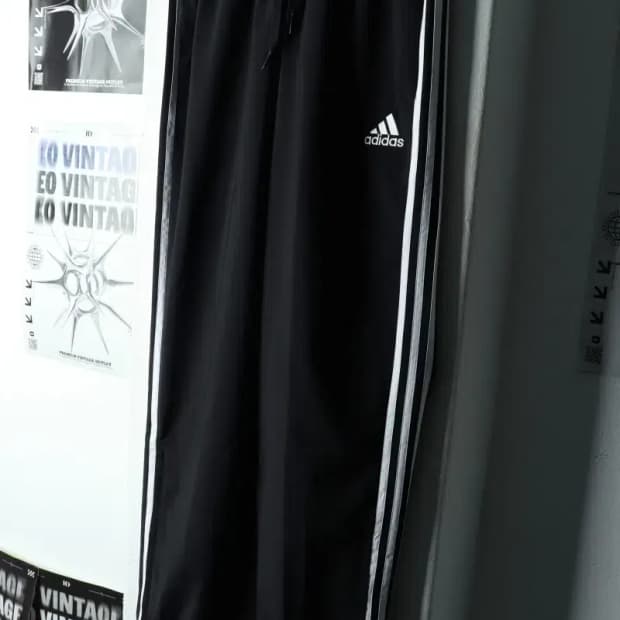 (L-XL) 아디다스 트레이닝복 바지 우븐 블랙 올드스쿨-22B1