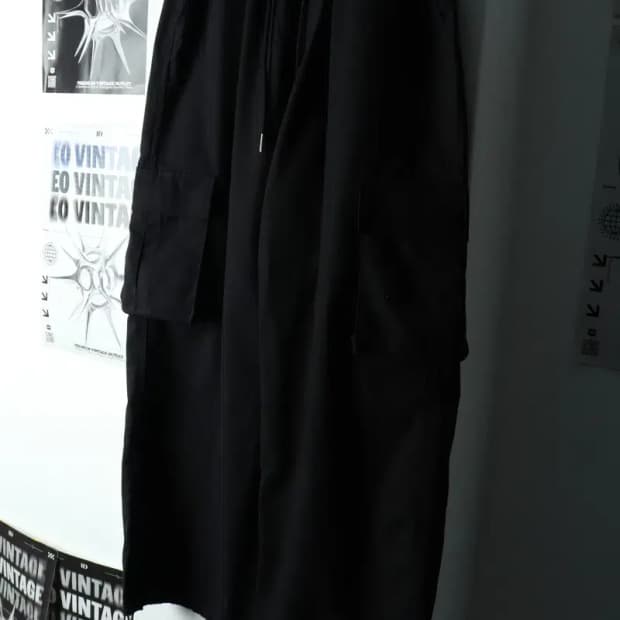 (M-L) 라퍼지스토어 트레이닝복 바지 카고 스트링 블랙-22B5