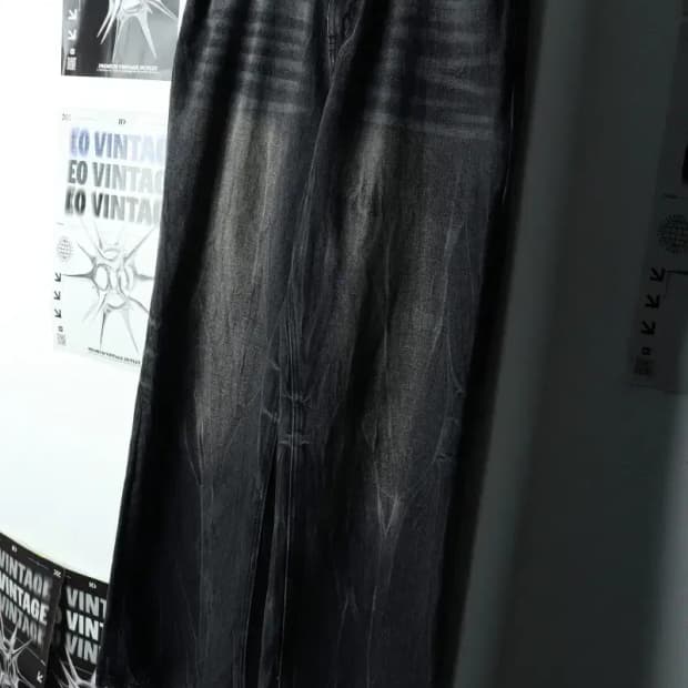 (M-L) 노매뉴얼 청바지 데님 흑청 워싱 스트릿-22C2