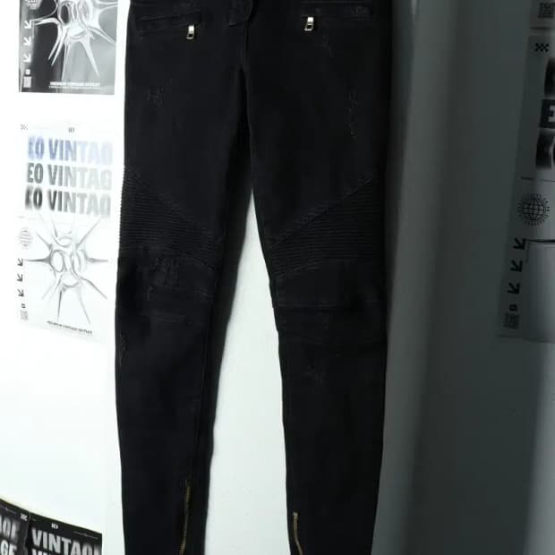 W(M-L) 발망 청바지 데님 바이커진 흑청 근본-22C9