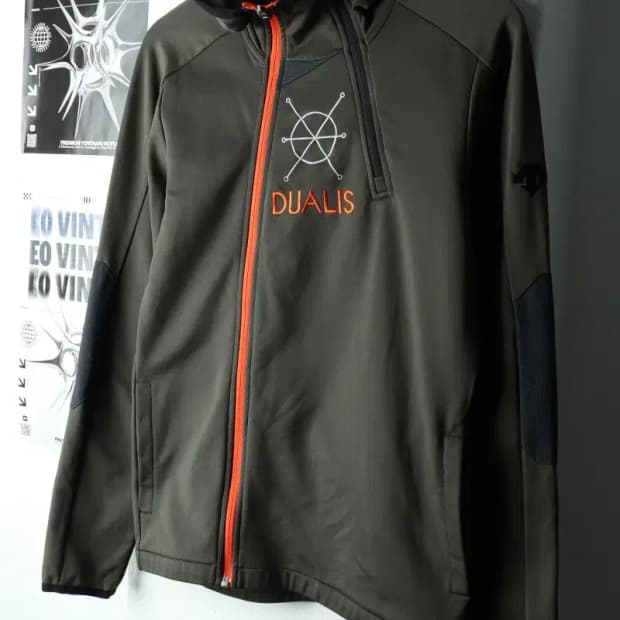 (M-L) 데상트 후드집업 카키 기모 폴리 유니크-16590