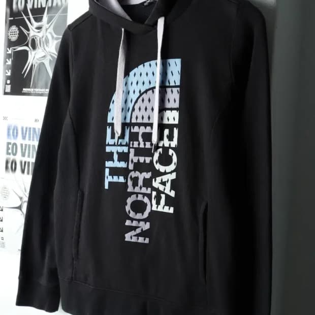 W(M-L) 노스페이스 후드티셔츠 Y2K 민트초코 빅로고-16599