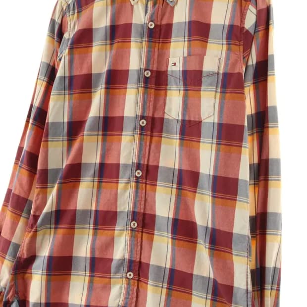 (S-M) 타미힐피거 셔츠 남방 아메카지 체크 이쁨-16642