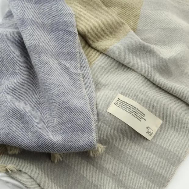 (F) 브랜드빈티지 목도리 머플러 올리브 체크 숄 케이프 롱-267C