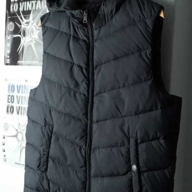 (XL-2XL) 캘빈클라인 패딩 점퍼자켓 빅사이즈 조끼 블랙-1668B