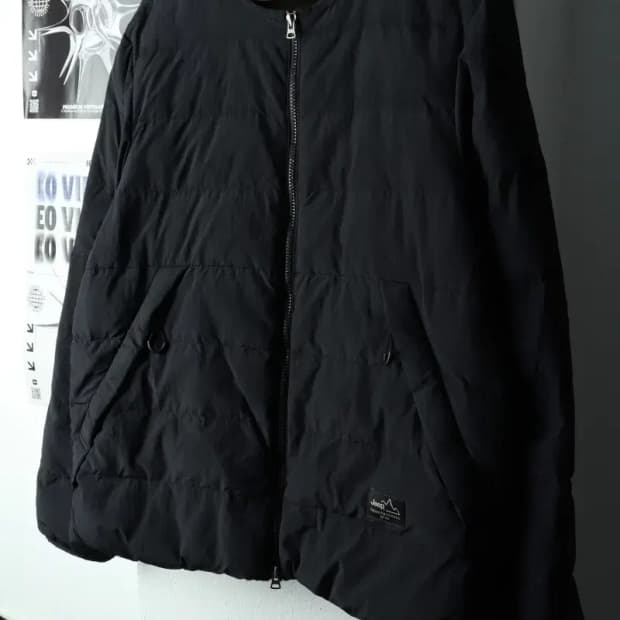 (M) 지프 패딩 점퍼자켓 루즈핏 경량 블랙-1668C