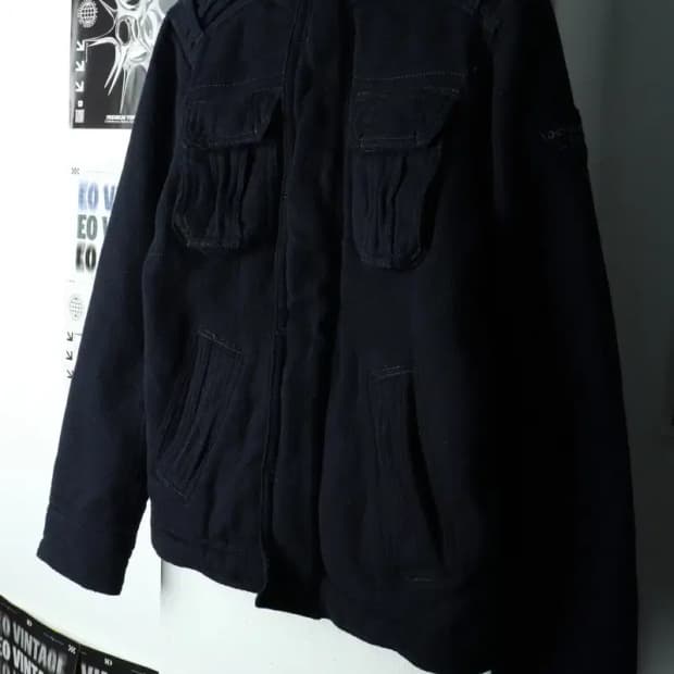 (M-L) 아베크롬비 집업 바람막이 점퍼자켓 네이비 울 희귀-166F4