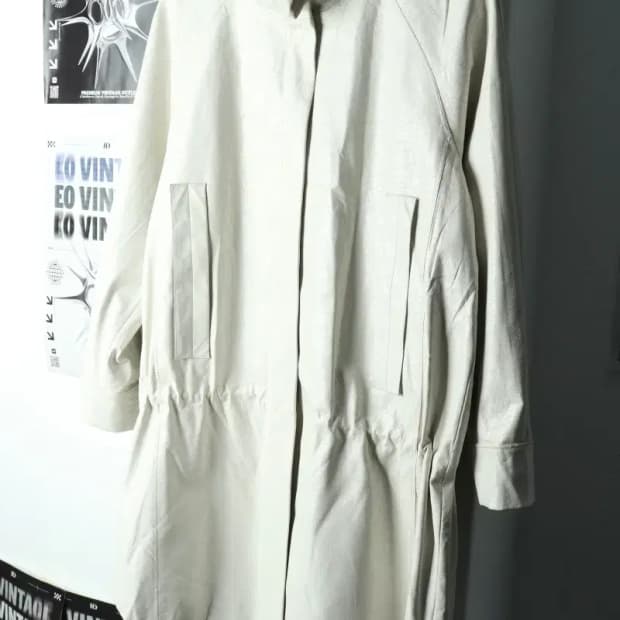 W(S) 구호 코트자켓 레더 화이트 유니크 크랙디자인-166F7