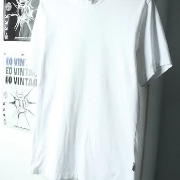 (XL) 요지 야마모토 반팔 티셔츠 화이트 무지 폴라-166FA