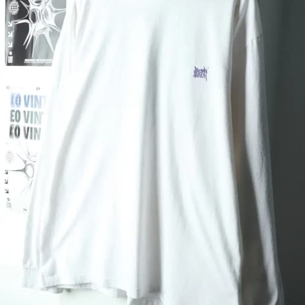 (XL-2XL) 브라운브레스 맨투맨 티셔츠 빅로고 화이트-166FF