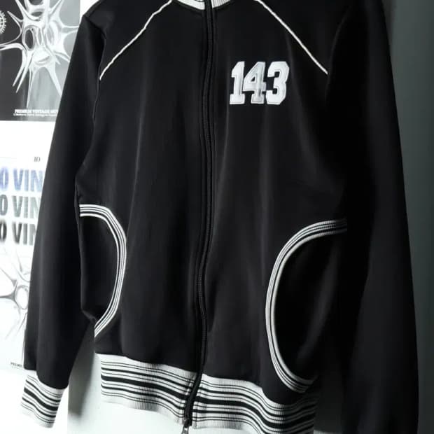 W(L) 스컬프터 집업져지 트랙탑 작은사용감 블랙 올드스쿨-16711