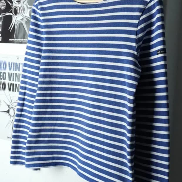 W(M) 세인트제임스 긴팔티셔츠 사용감 스트라이프 블루-16783