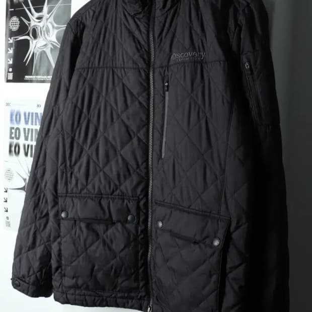 (M) 디스커버리 패딩 점퍼자켓 경량 차콜 올드스쿨 누빔 퀼팅-1678C