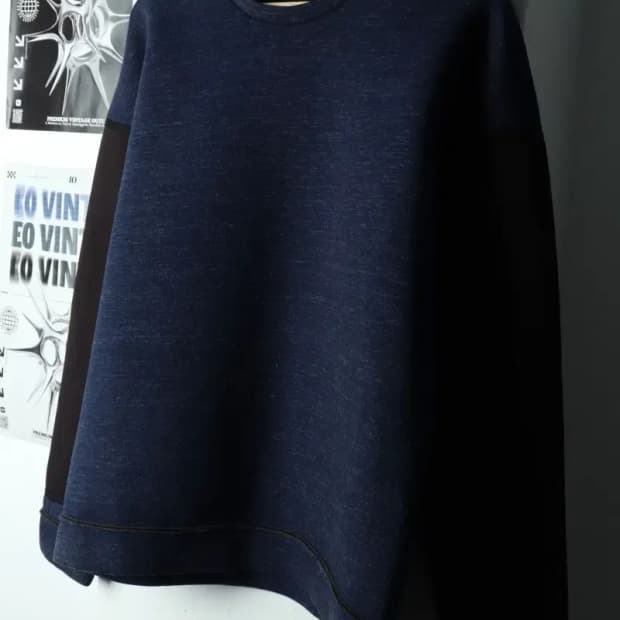 (XL) 솔리드옴므 맨투맨 티셔츠 블루 폴리 올드스쿨-16790