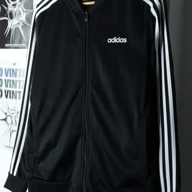 (L-XL) 아디다스 집업져지 트랙탑 블랙 삼선 올드스쿨-16791