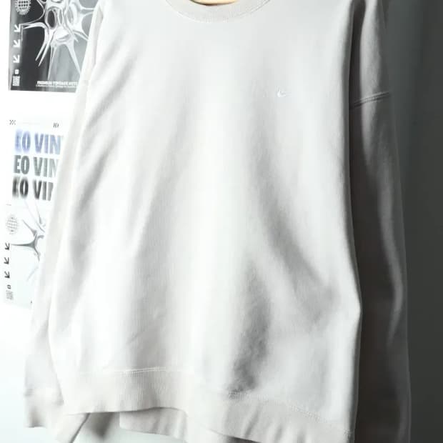 (XL-2XL) 나이키 맨투맨 티셔츠 빅사이즈 화이트 기모-16799