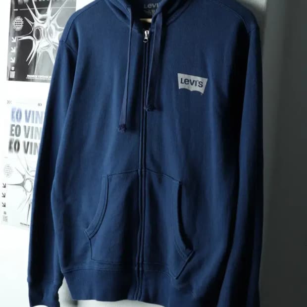 (M-L) 리바이스 후드집업 스몰로고 네이비-167A0