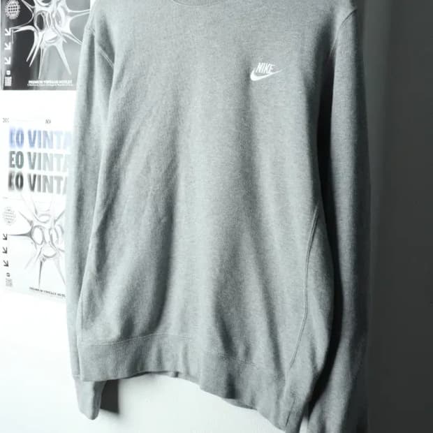 (S-L) 나이키 맨투맨 티셔츠 크루넥 그레이 기본-167AA