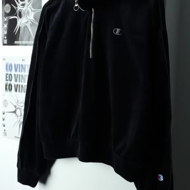 W(2XL) 챔피온 집업 바람막이 점퍼자켓 트렌드 희귀 블랙-167EB