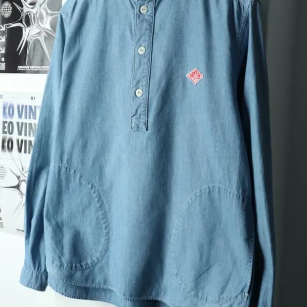 W(L) 단톤 셔츠 남방 데님 청 키치-1682A