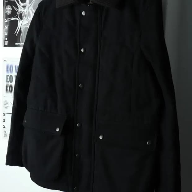 (M-L) 유니클로 후드티셔츠 JW앤더슨 블랙 울-16832