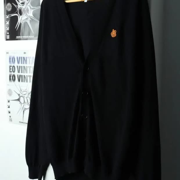 (L-XL) 겐조 니트 가디건 타이거로고 블랙 한정판-1682F