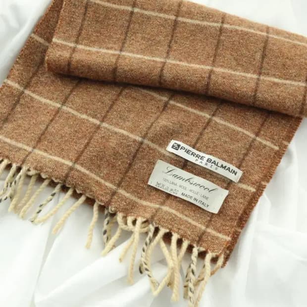 (F) 발망 목도리 머플러 브라운 체크 보들 따뜻-270D